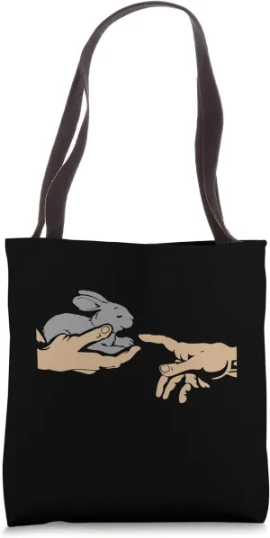 MichelAngelo - Creation of Adam Hare Rabbit Rabbit Bunny Tote Bag