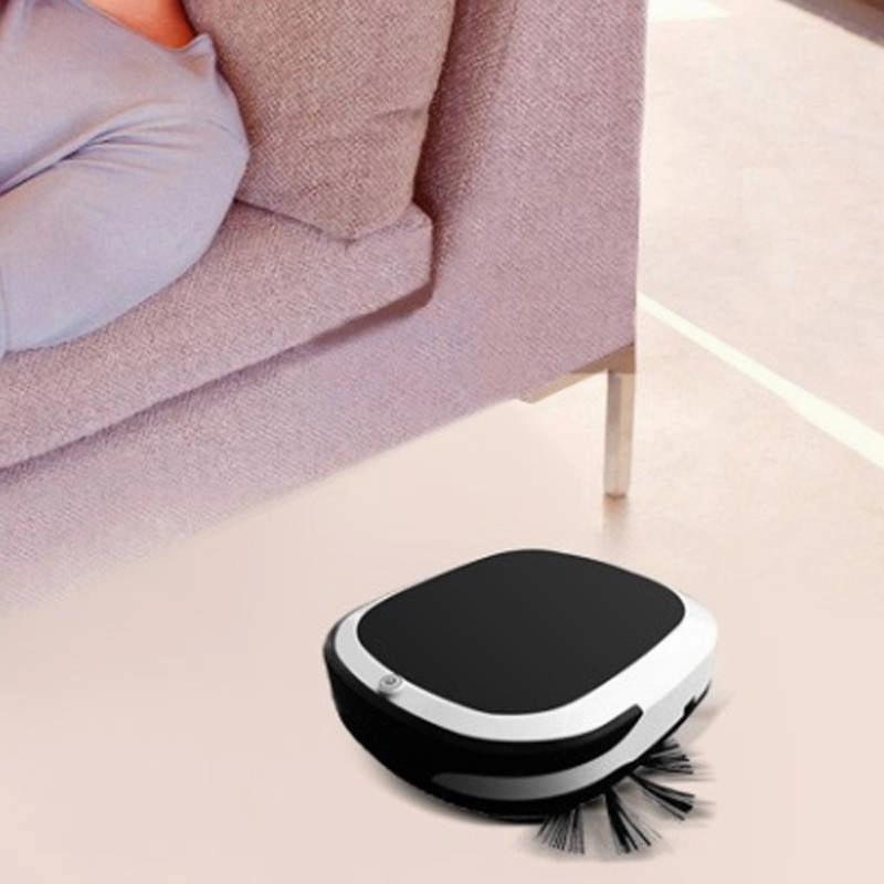 MIGHTYDUTY Automatic Robot Vacuum Cleaner Robotic Vacuums for Home Cleaning Hardwood Floor Carpet Pet Fur Sweeping Robot High Suction Black (EU STANDARDS)