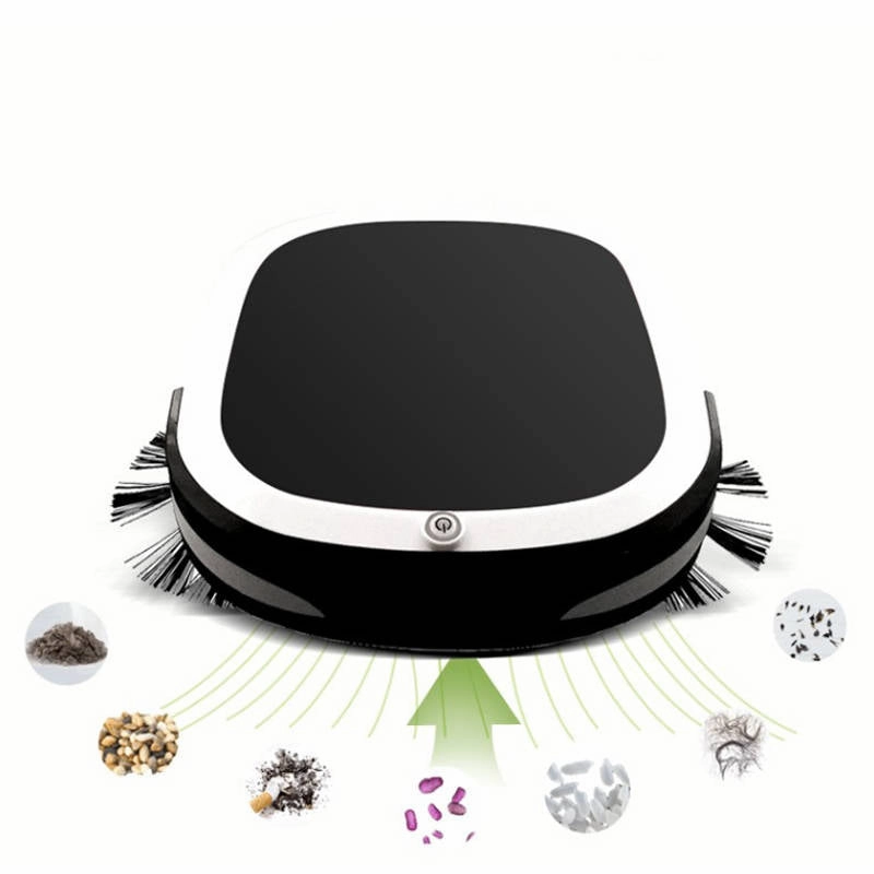 MIGHTYDUTY Automatic Robot Vacuum Cleaner Robotic Vacuums for Home Cleaning Hardwood Floor Carpet Pet Fur Sweeping Robot High Suction Black (EU STANDARDS)