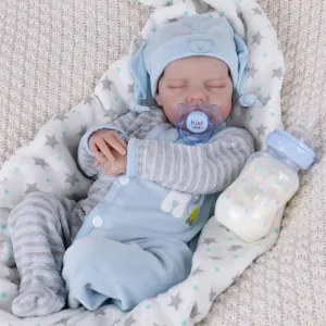Milidool Lifelike Reborn Baby Dolls Boy - 17-Inch Baby Soft Body Realistic-Newborn Baby Dolls Real Life Baby Dolls with Toy Accessories for Kids Age 3 4 5 6 7  
