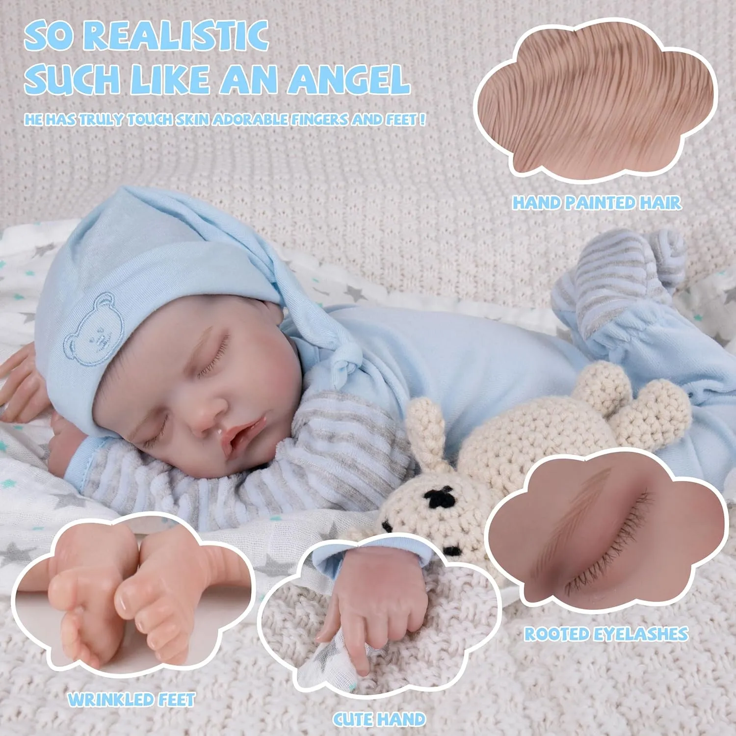 Milidool Lifelike Reborn Baby Dolls Boy - 17-Inch Baby Soft Body Realistic-Newborn Baby Dolls Real Life Baby Dolls with Toy Accessories for Kids Age 3 4 5 6 7  