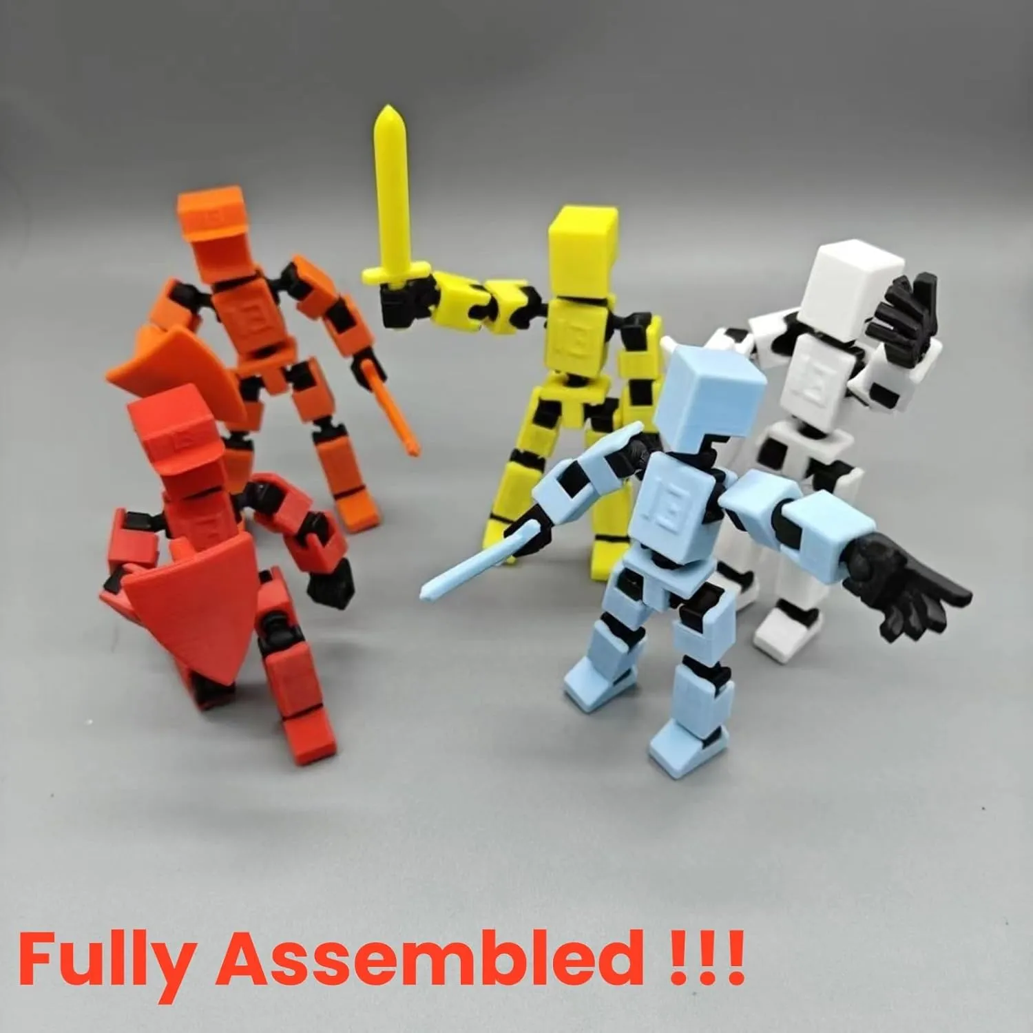 Mini 13 Action Figure, Mini T13 Action Figure 3D Printed, Fully Articulated Robot, Dummy 13 Action Figure Easy 13 Action Figure, Stop Motion Animation, Gift (7 Pack)