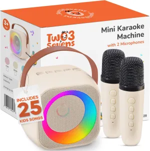 Mini Karaoke Machine for Kids, Includes 25 Kids Songs, Bluetooth Speaker 2 Microphones, Birthday Gifts Toys Age 2, 3, 4, 5  Year Old Girls, Boys, & Toddlers
