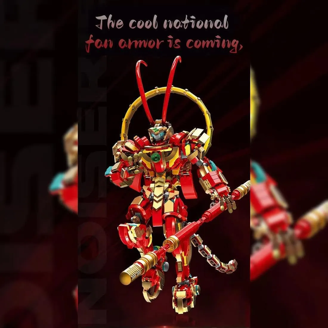 MOC China Chic Mecha Monkey King General Chinoiserie Model, 1393PCS Collectible Mecha Toy for Kids Adults Christmas Birthdays Gift, Mech Action Figure Building Model