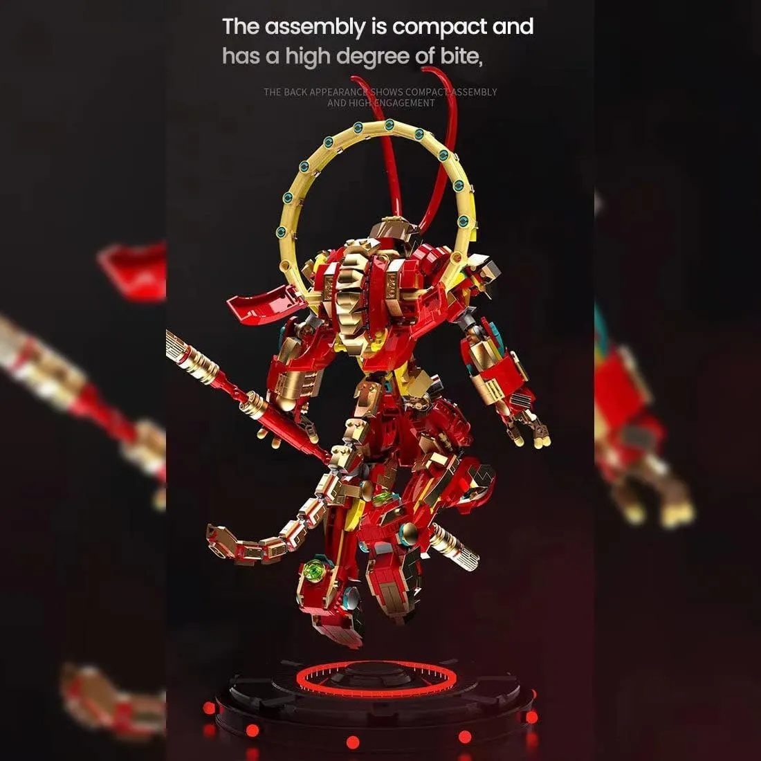 MOC China Chic Mecha Monkey King General Chinoiserie Model, 1393PCS Collectible Mecha Toy for Kids Adults Christmas Birthdays Gift, Mech Action Figure Building Model