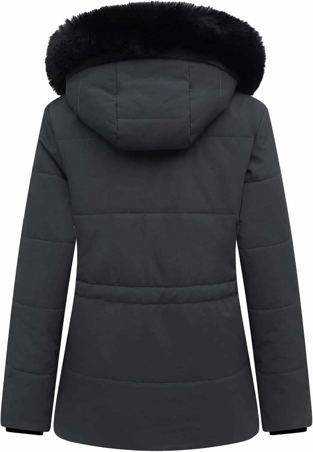 MOERDENG Women's Warm Winter Puffer Coat Thicken Fleece Lined Down Jacket Faux Fur Detachable Hood Snow Parka