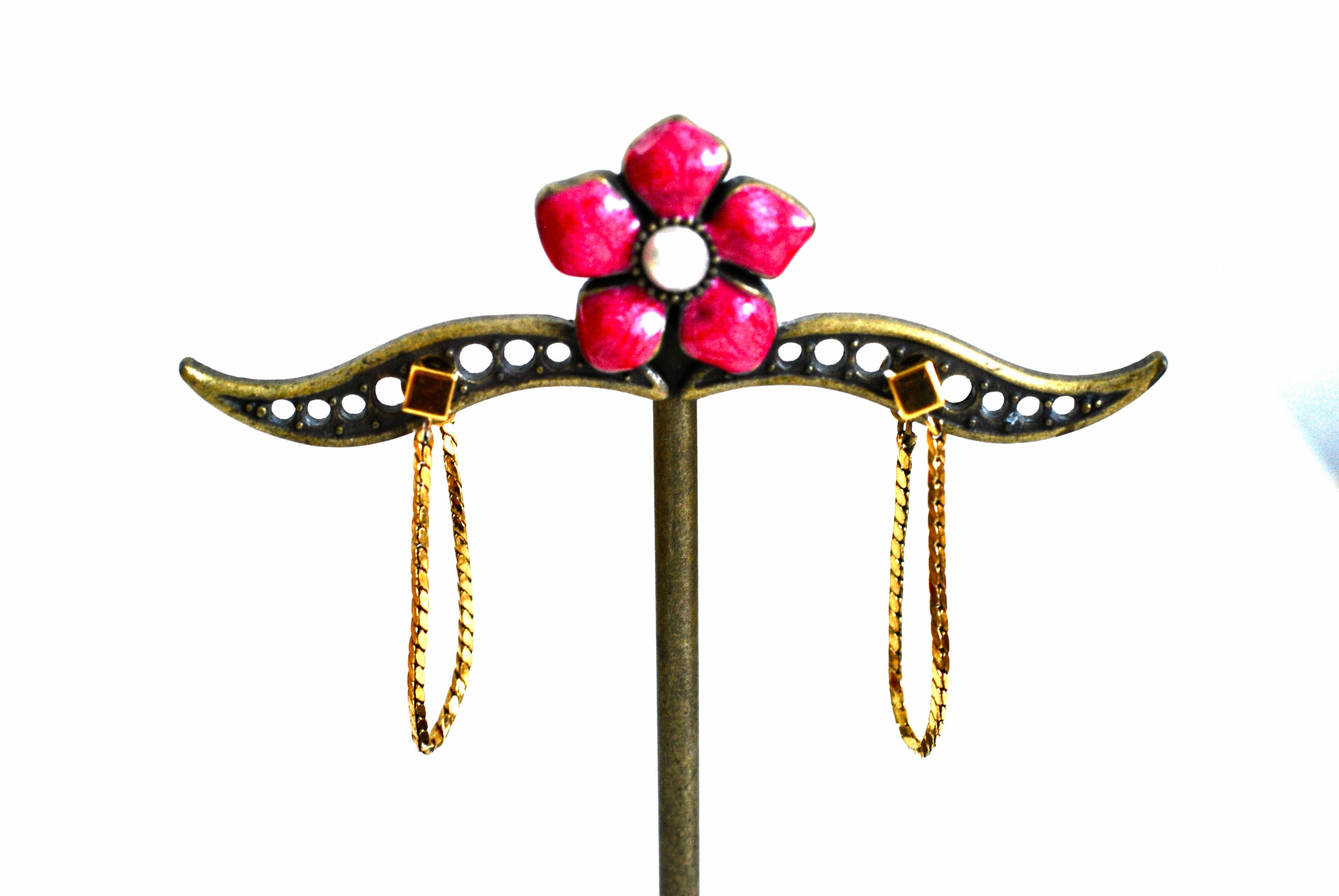 Monet Gold Chain and Stud Pierced Earrings
