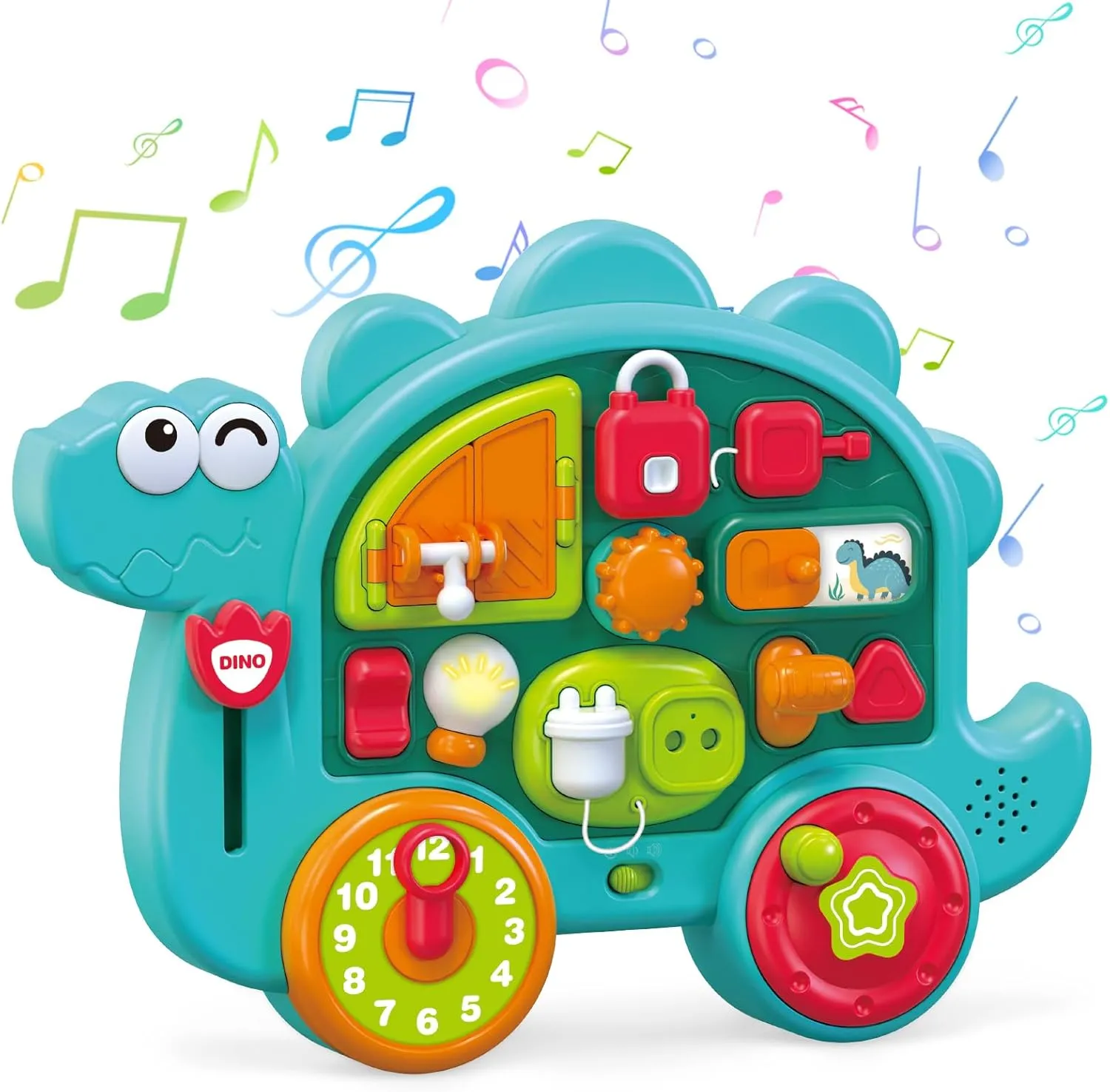 Montessori Busy Board for 1 Year Old Boy Girl for Toddler 12 18 Month, Learning Sensory Activity Toys Travel Plane Music Toys for Baby Girls Boys 1st Birthday Gift 2 3 4 Years Old