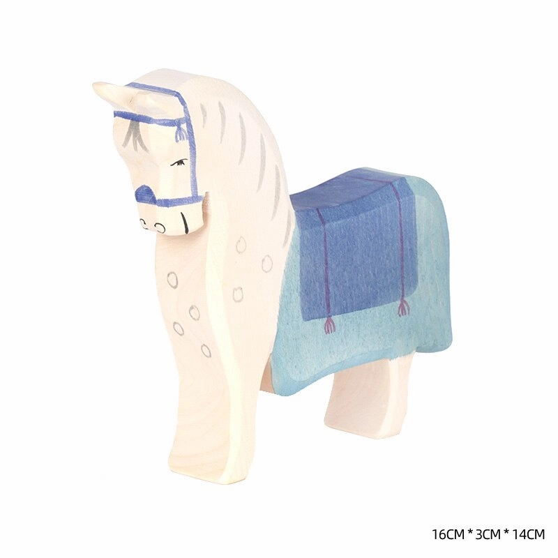 Montessori Wooden Horse and Knight Figures for Open-Ended Play