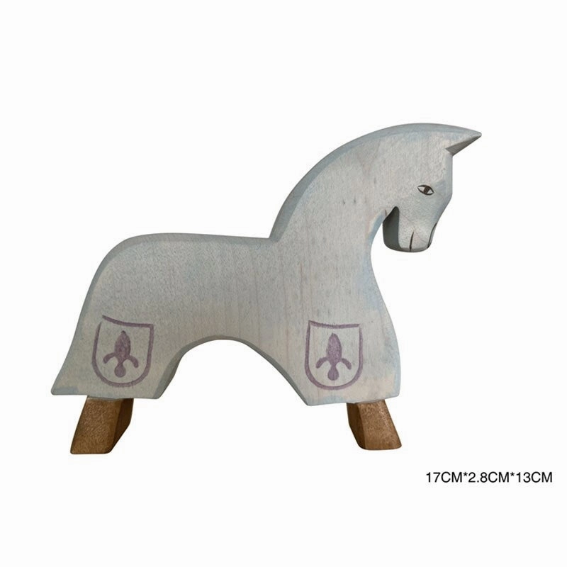 Montessori Wooden Horse and Knight Figures for Open-Ended Play