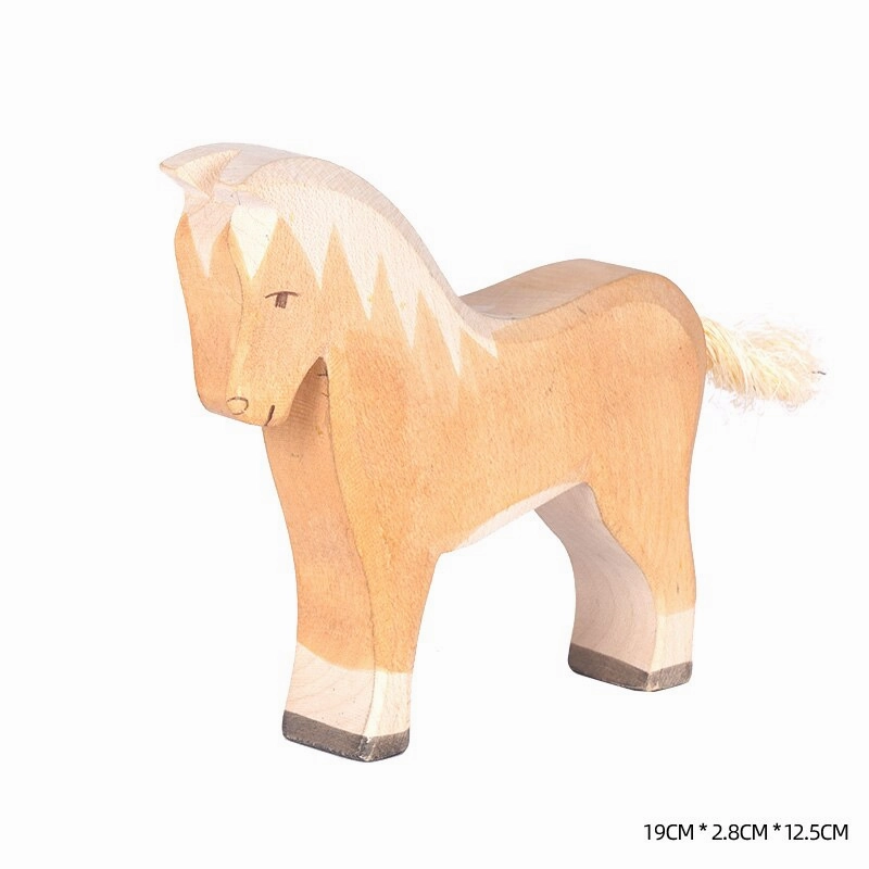 Montessori Wooden Horse and Knight Figures for Open-Ended Play