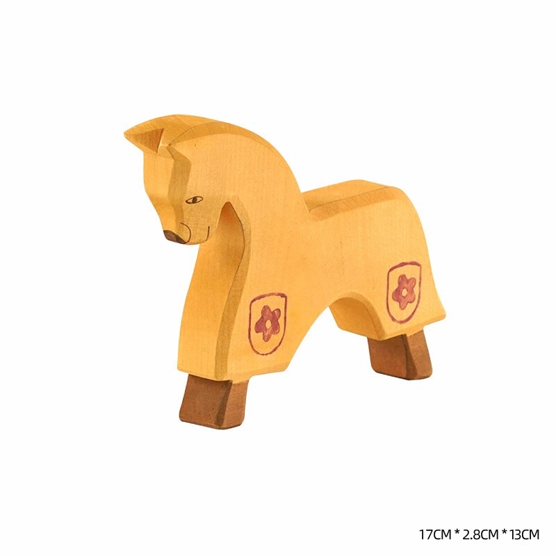 Montessori Wooden Horse and Knight Figures for Open-Ended Play