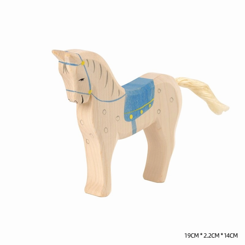 Montessori Wooden Horse and Knight Figures for Open-Ended Play