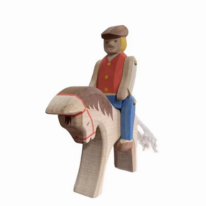 Montessori Wooden Horse and Knight Figures for Open-Ended Play