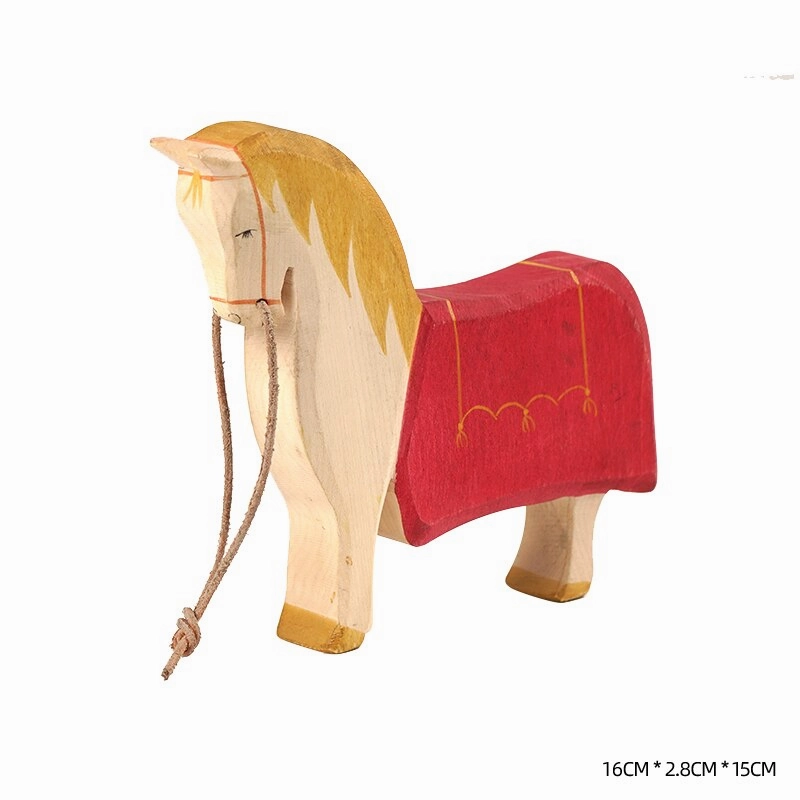 Montessori Wooden Horse and Knight Figures for Open-Ended Play