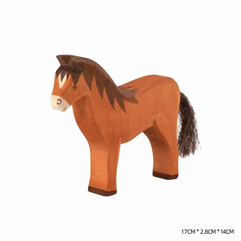 Montessori Wooden Horse and Knight Figures for Open-Ended Play