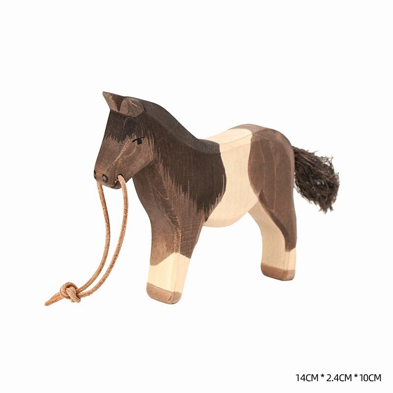 Montessori Wooden Horse and Knight Figures for Open-Ended Play