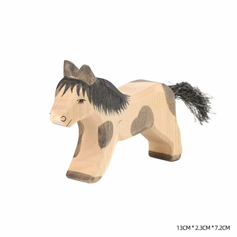 Montessori Wooden Horse and Knight Figures for Open-Ended Play