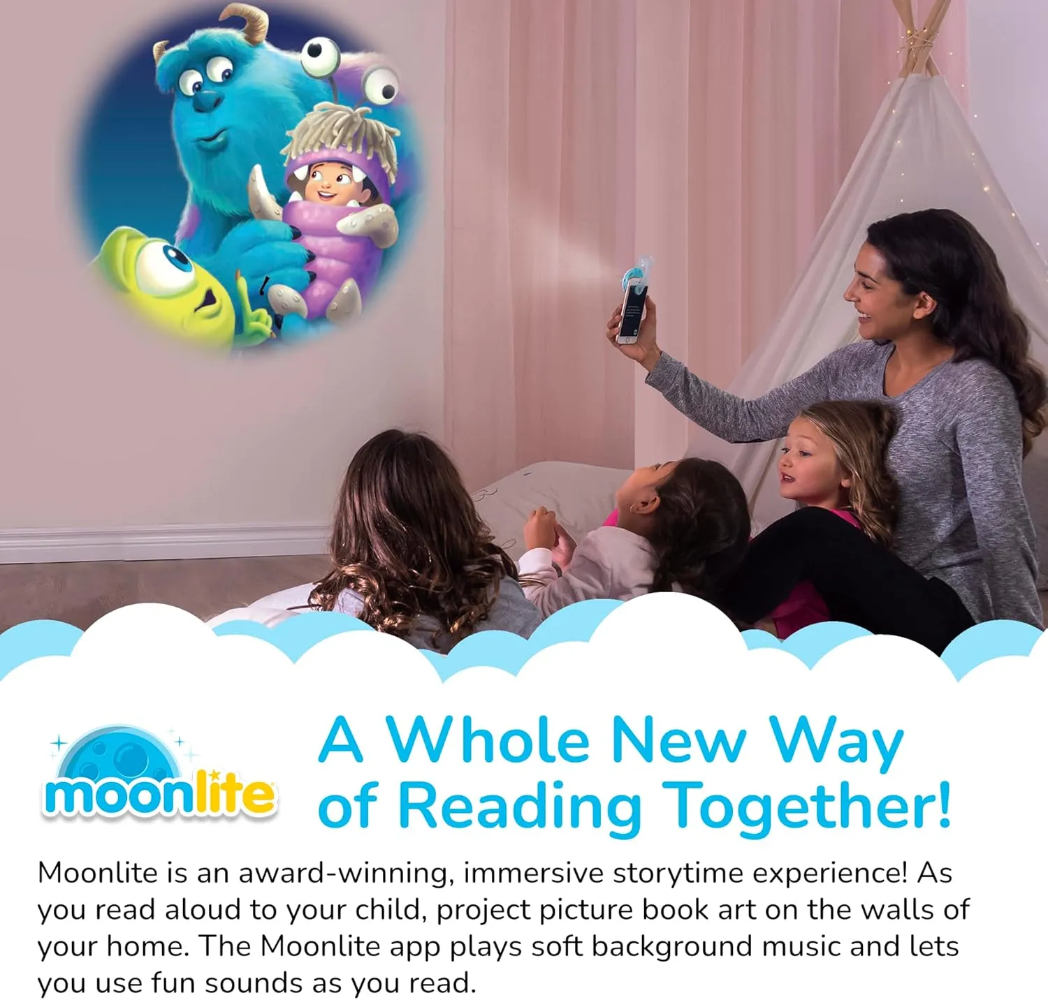 Moonlite Storytime 2 Storybook Reels Set, Mickey and Friends A Perfect Picnic and Monsters Inc, Digital Stories Toddler Early Learning Gifts for Kids Ages 12 Months and Up - Projector Sold Separately