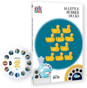 Moonlite Storytime - Eric Carle 10 Little Rubber Ducks Bedtime Story - A Magical Read Together - Projector Sold Separately - Digital Story w/ Sound FX - Learning Gifts for Kids Ages 1 Year & Up