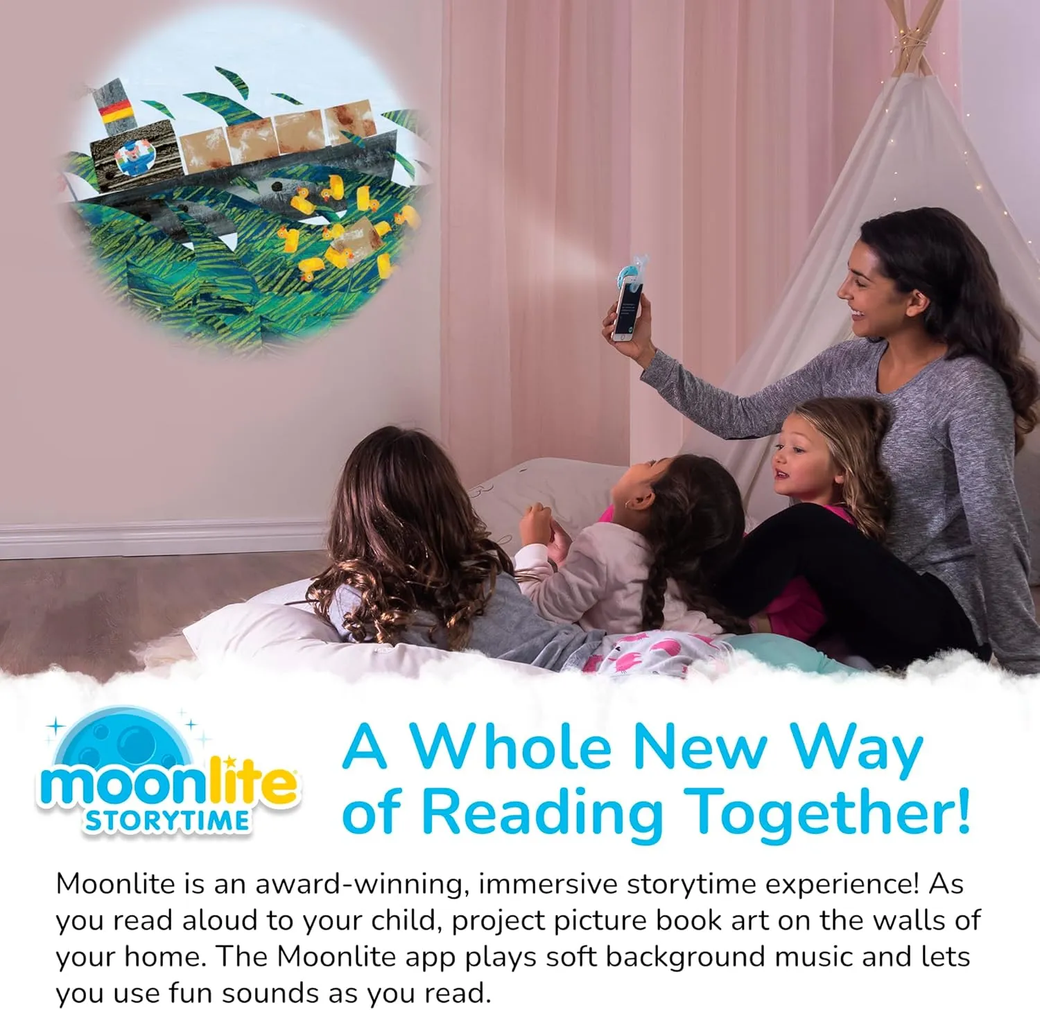 Moonlite Storytime - Eric Carle 10 Little Rubber Ducks Bedtime Story - A Magical Read Together - Projector Sold Separately - Digital Story w/ Sound FX - Learning Gifts for Kids Ages 1 Year & Up
