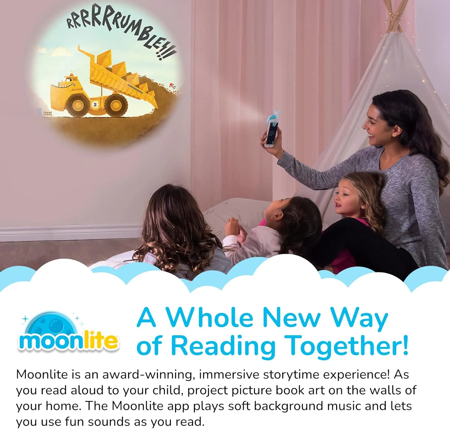 Moonlite Storytime Storybook Reels, 2 Story Set, Cars and Diggersaurs, Digital Stories for Projector, Toddler Early Learning Gifts for Kids Ages 1 Year and Up - Projector Sold Separately