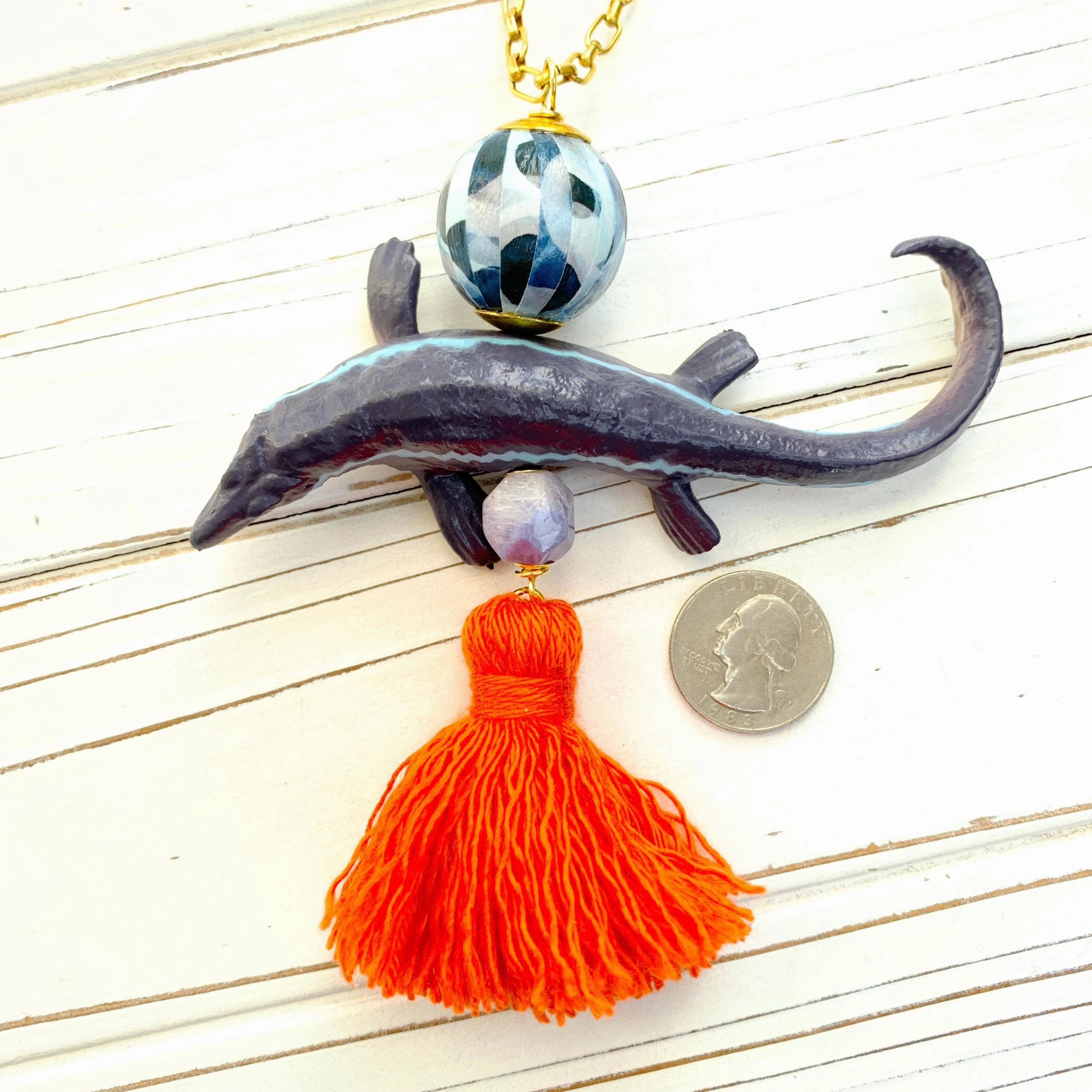 Mosasaurus Dinosaur Pendant Necklace - One-of-a-Kind
