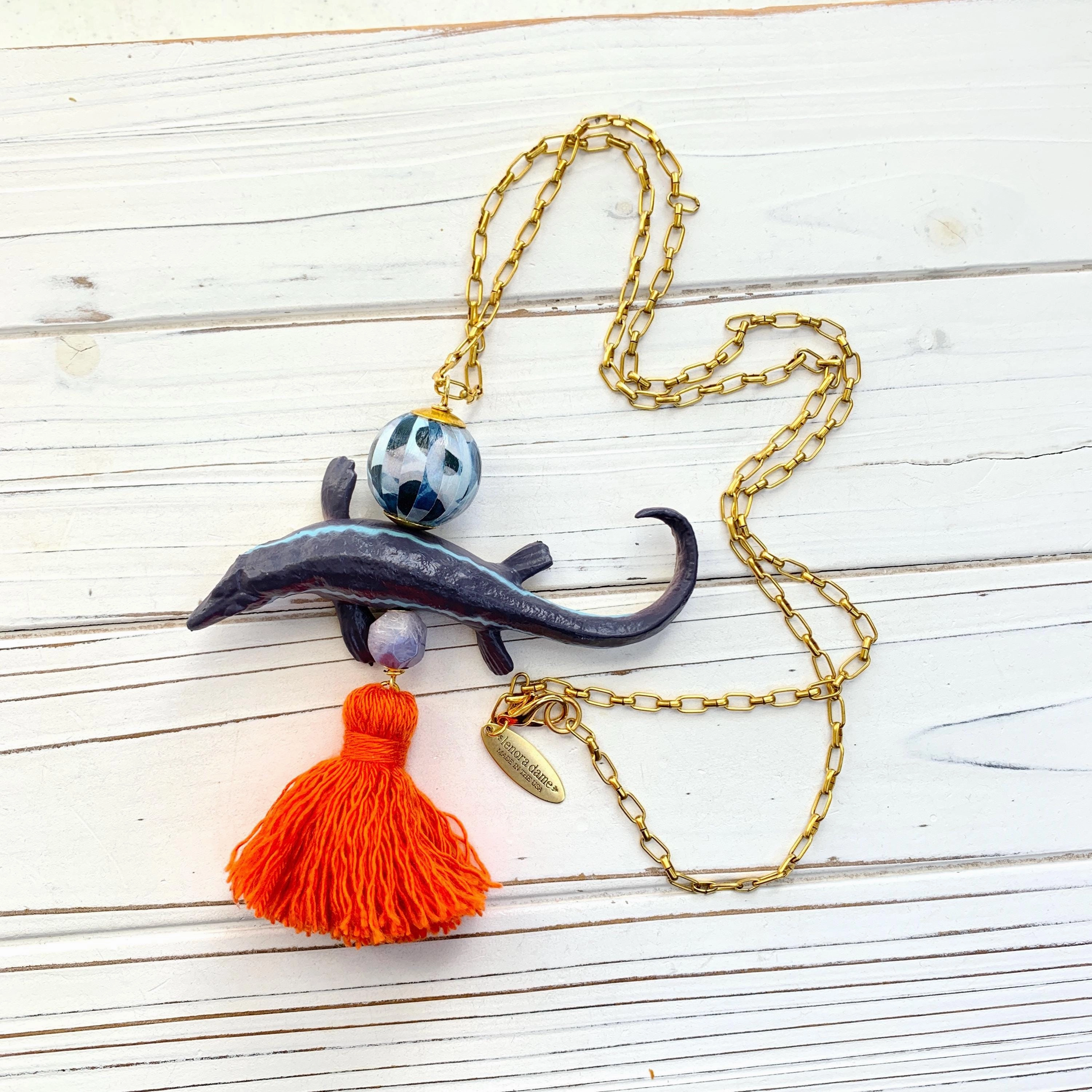 Mosasaurus Dinosaur Pendant Necklace - One-of-a-Kind