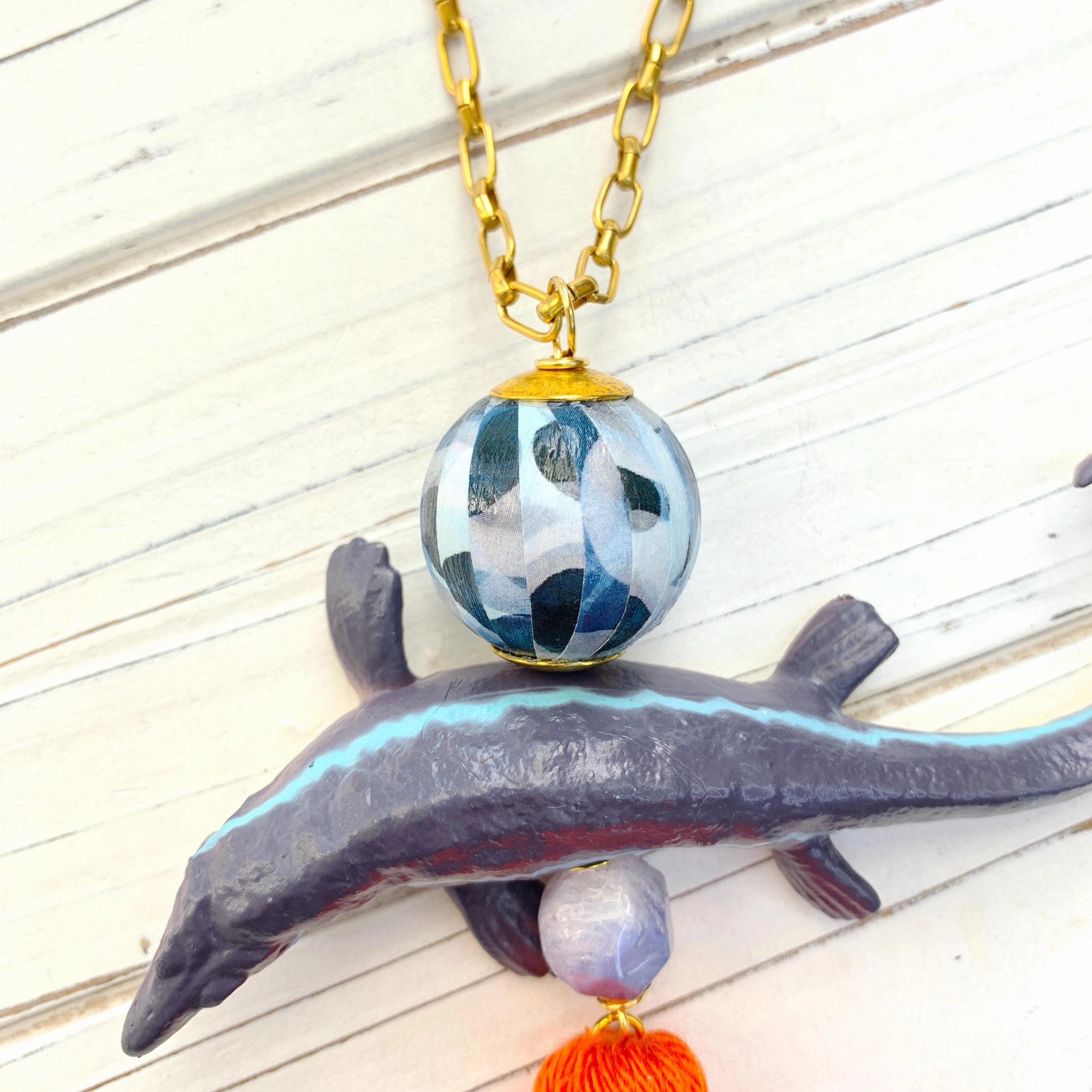 Mosasaurus Dinosaur Pendant Necklace - One-of-a-Kind
