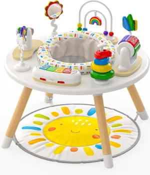 Move2Play 4-in-1 Baby Activity Center | Montessori-Inspired Design | 8 Interactive Toys | Tummy Time, Exersaucer & Toddler Table | Baby Essential