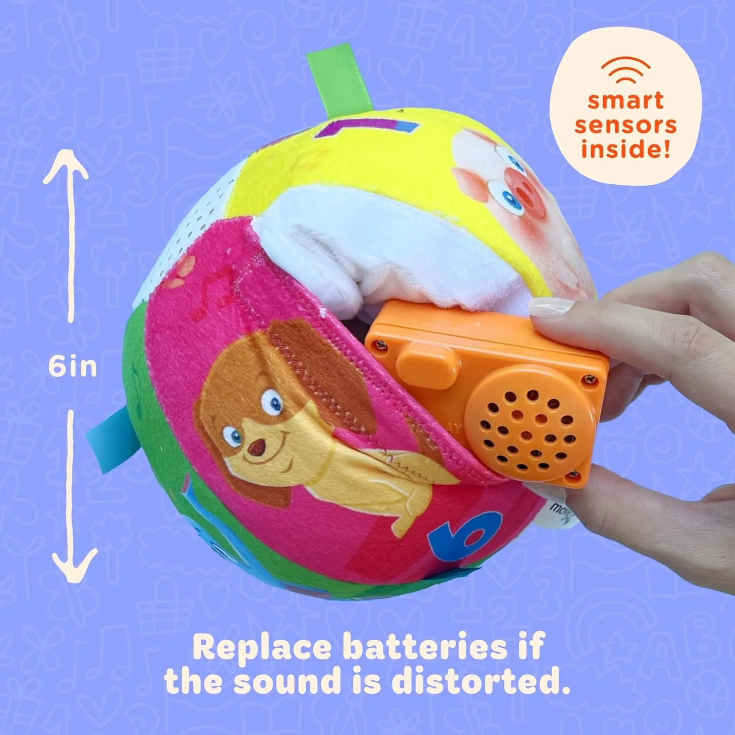 Move2Play, Hilariously Interactive Baby Ball with Music & Sound Effects | 1st Birthday Gift | Toddler Toy for Boys & Girls | Indoor/Outdoor