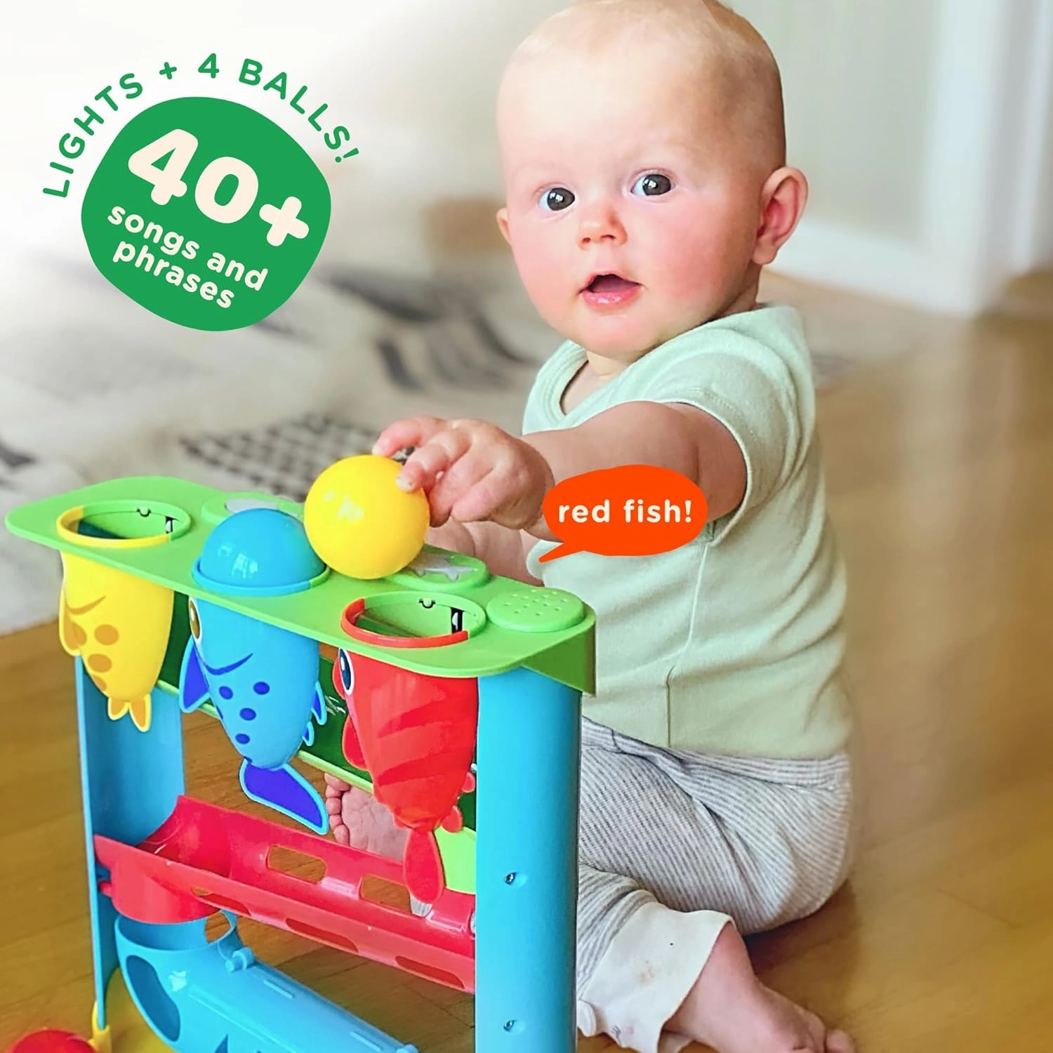 Move2Play, Feed The Fish | Interactive Baby & Toddler Toy | 1, 2  Year Old Gift & Birthday Present | Boys & Girls Babies Ages 6, 7, 8, 9, 10, 12, 18, 24  Months Old