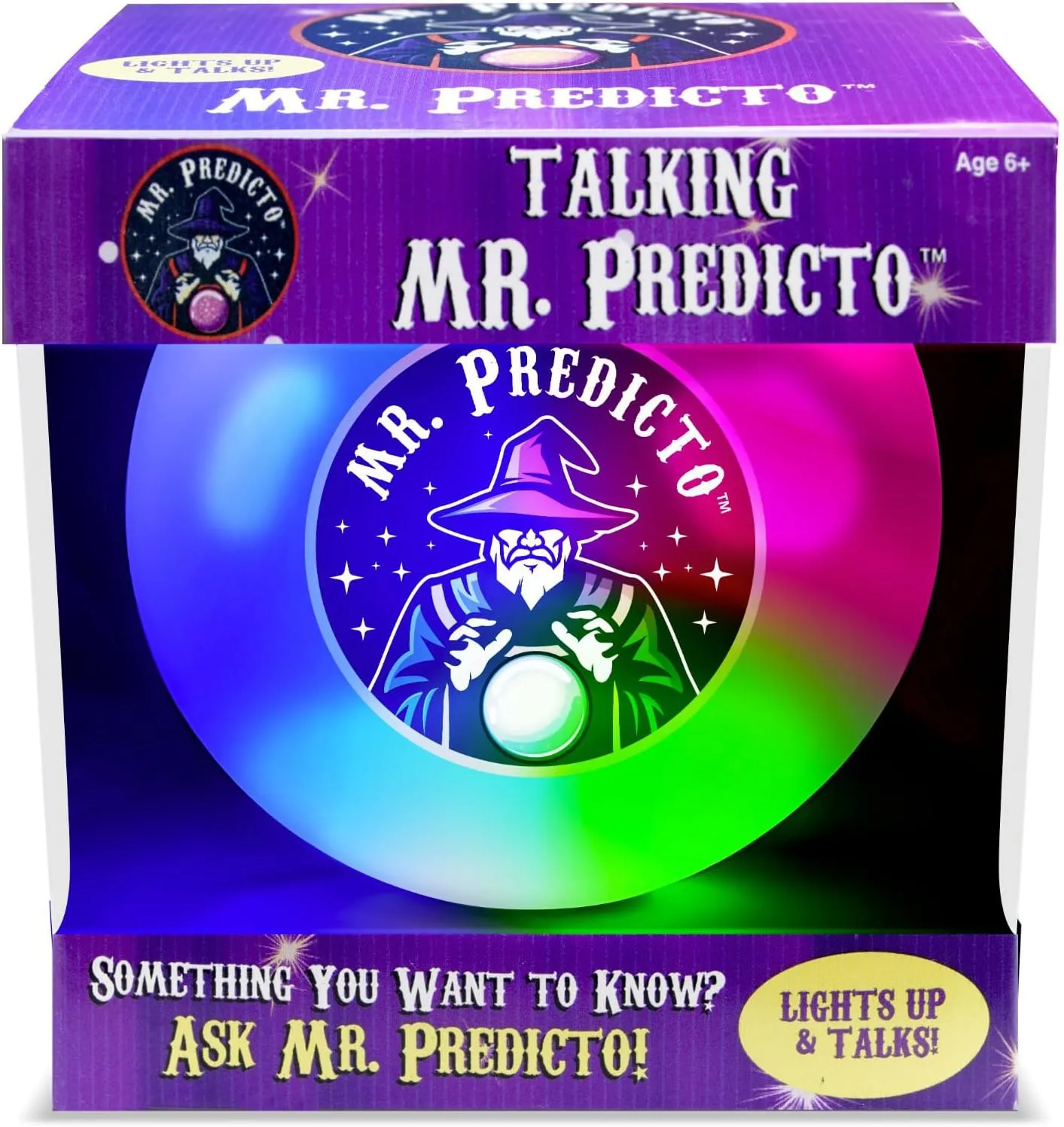 Mr Predicto Fortune Telling Ball - Ask Questions & Get Answers, Interactive Color Changing Crystal Ball, Novelty Toy with Lights, Fun Teen Gift