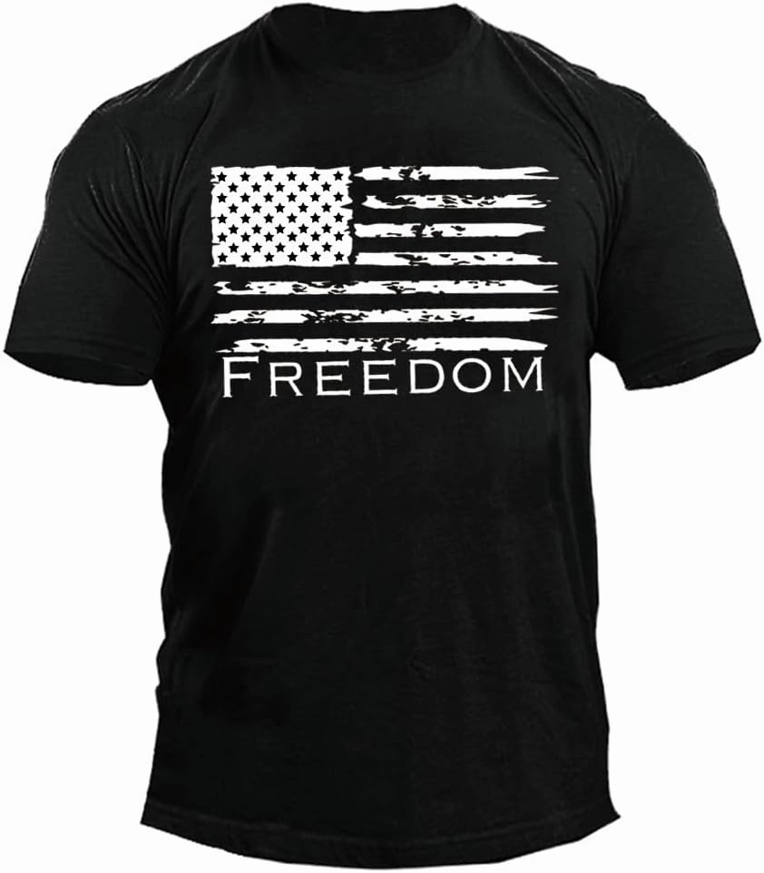 Mrocioa USA Flag 4th July American Red White Blue Star Stripes Patriotic T-Shirt Size M L XL XXL 3XL