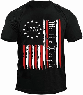 Mrocioa USA Flag 4th July American Red White Blue Star Stripes Patriotic T-Shirt Size M L XL XXL 3XL