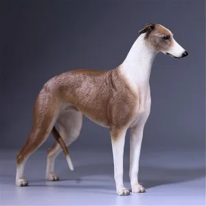 Mr.Z 16 Scale Greyhound Whippet Dog Pet Healing Figure Realistic Canidae Animal Model Resin Toys Collector Home Decoration Birthday Gift for Adult (003)