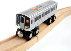 MUNI PALS Munipals New York City Subway Wooden Railway (B Division) F Train/6 Avenue Local–Child Safe and Tested Wood Toy Train