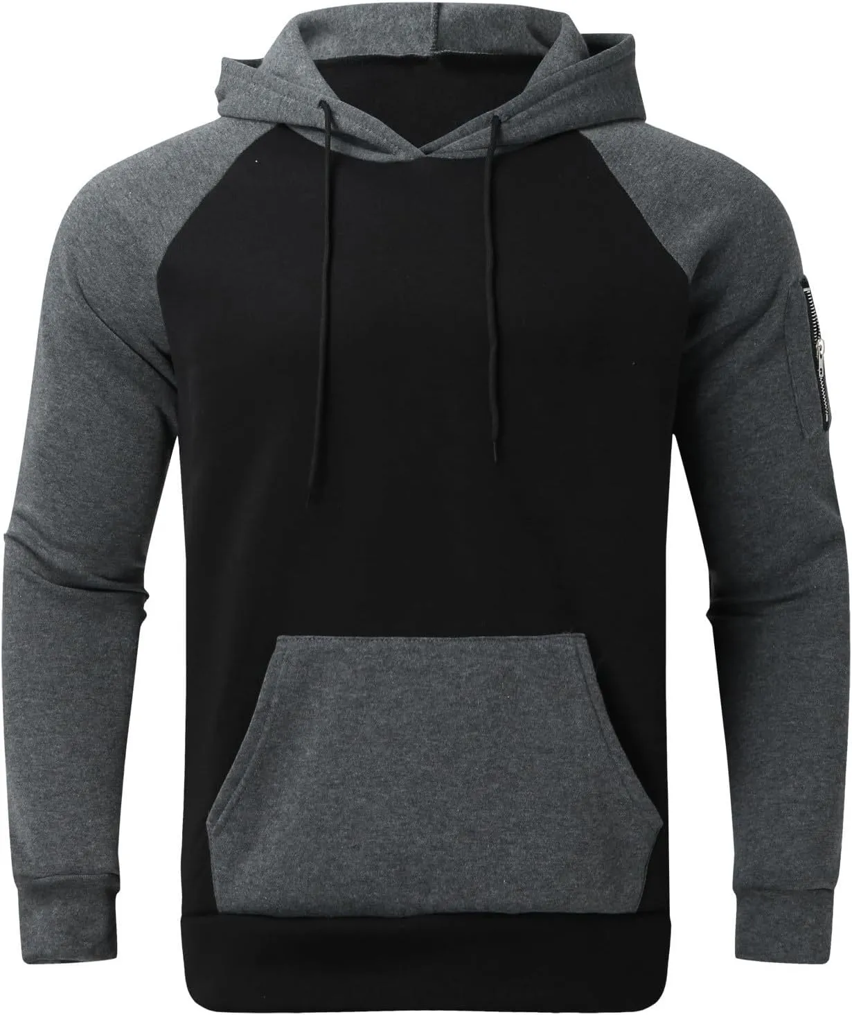 Muscularfit Mens Big and Tall Hoodies Pullover Color Block Long Sleeve Gym Workout Hoodies Casual Lightweight Sweatshirt 2023