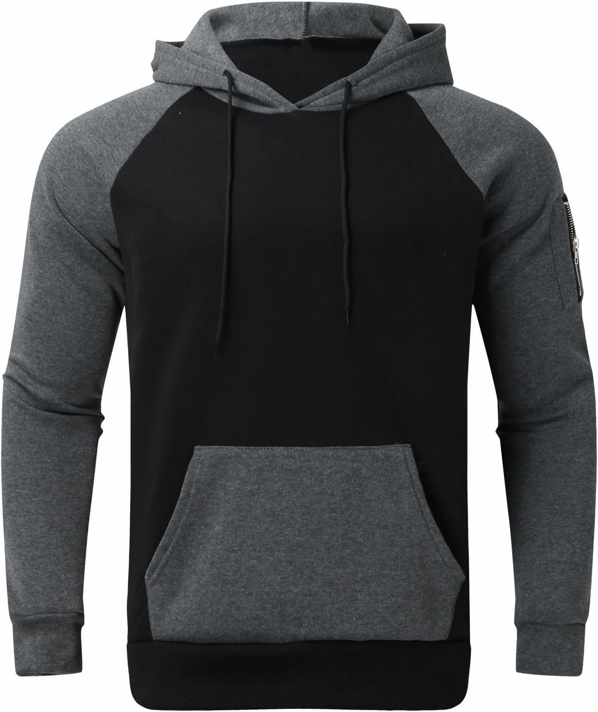 Muscularfit Mens Big and Tall Hoodies Pullover Color Block Long Sleeve Gym Workout Hoodies Casual Lightweight Sweatshirt 2023