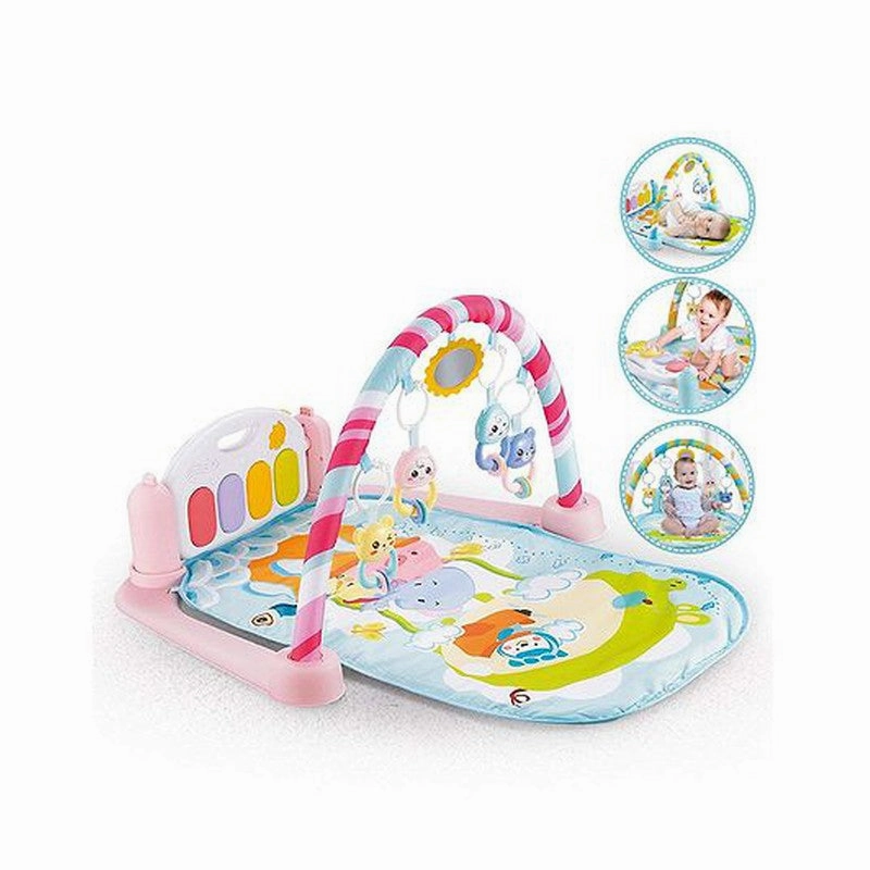Musical Keyboard Piano Mat with Toys Bar - Muticolour