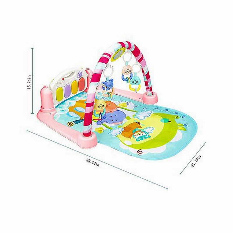 Musical Keyboard Piano Mat with Toys Bar - Muticolour