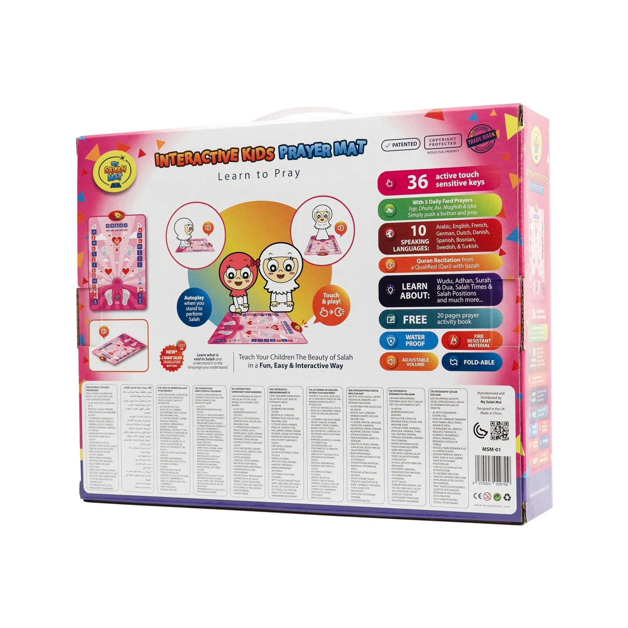 My Salah Mat - Smart Interactive Kids Prayer Mat - Pink