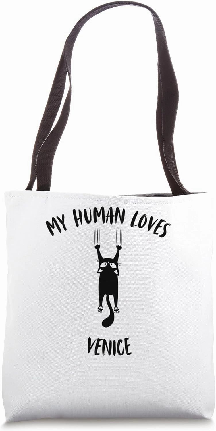 My Human Loves Venice - Cat Parent Vacation Tote Bag