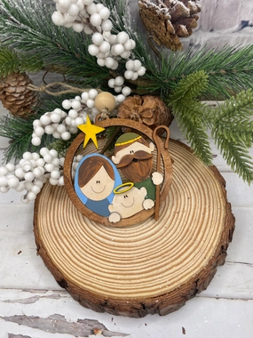 Nativity Christmas Ornament - Hand Painted Christmas Ornament - Baby Jesus