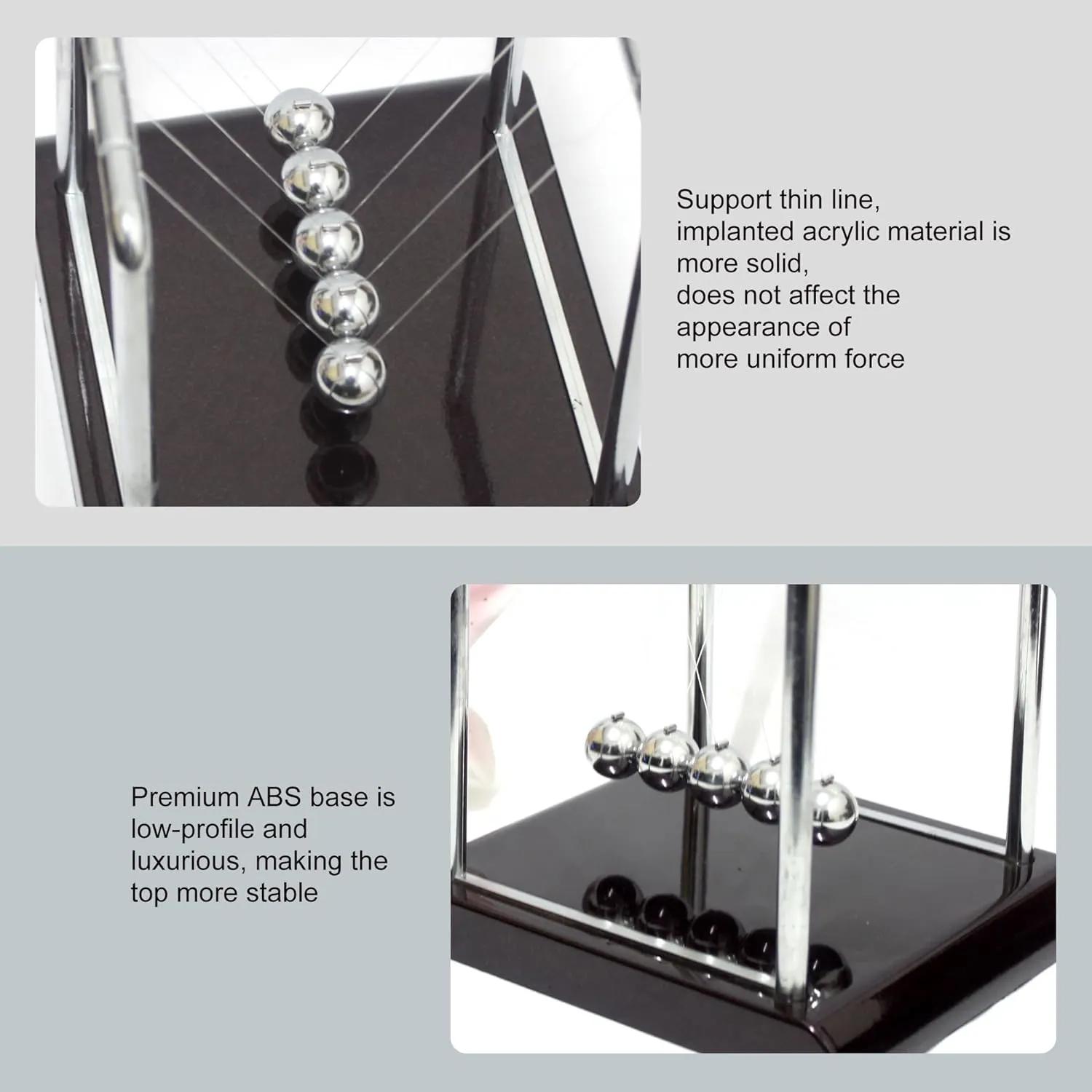 Newton's Cradle Balance Balls: A Captivating Science Physics Gadget for Desktop Decoration, Kinetic Motion Toy Ideal for Home & Office - Available with Glowing Option (Conventional Style)