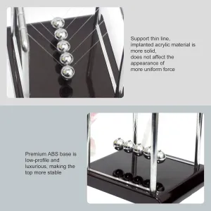 Newton's Cradle Balance Balls: A Captivating Science Physics Gadget for Desktop Decoration, Kinetic Motion Toy Ideal for Home & Office - Available with Glowing Option (Conventional Style)