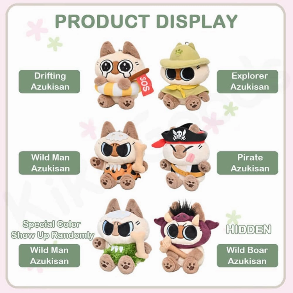 Nobeko Azuki Can Cat Blind Box Figures Island Exploration Series 1PC Random Art Cute Plush Siamese Cats Collectibles Birthday Gift
