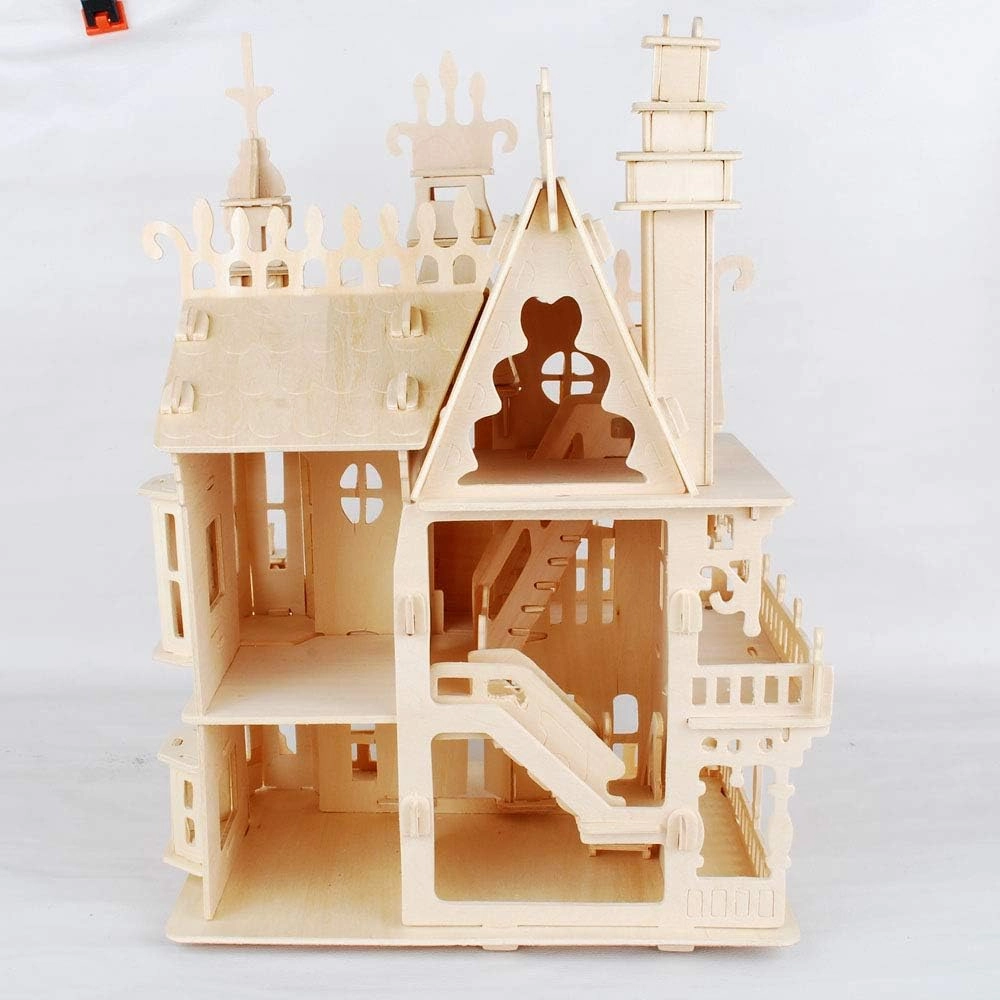 NWFashion Wooden Dream Dollhouse DIY Kits 3D Puzzle for Christmas Party Halloween House (Dream House)