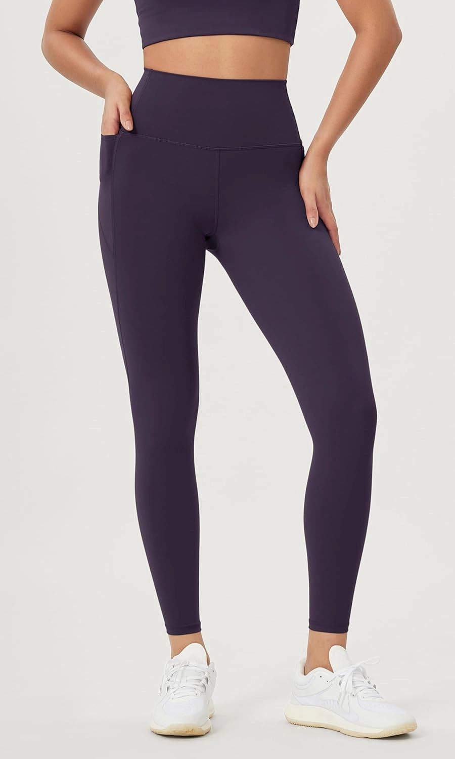 ODODOS Women's High-Waist 7/8 Compression Leggings with High-Positioned Pockets, Yoga Pants for Running & Workout