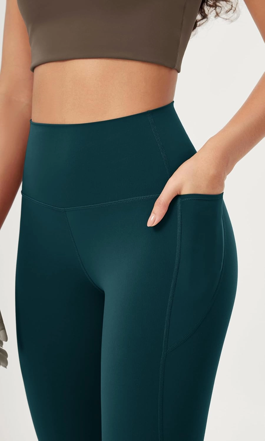 ODODOS Women's High-Waist 7/8 Compression Leggings with High-Positioned Pockets, Yoga Pants for Running & Workout